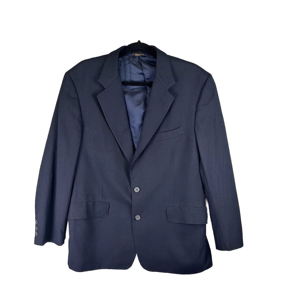 Vintage‎ Brooks Brothers Blazer 40 Black Solid 100% Wool Brooksease Sport Jacket